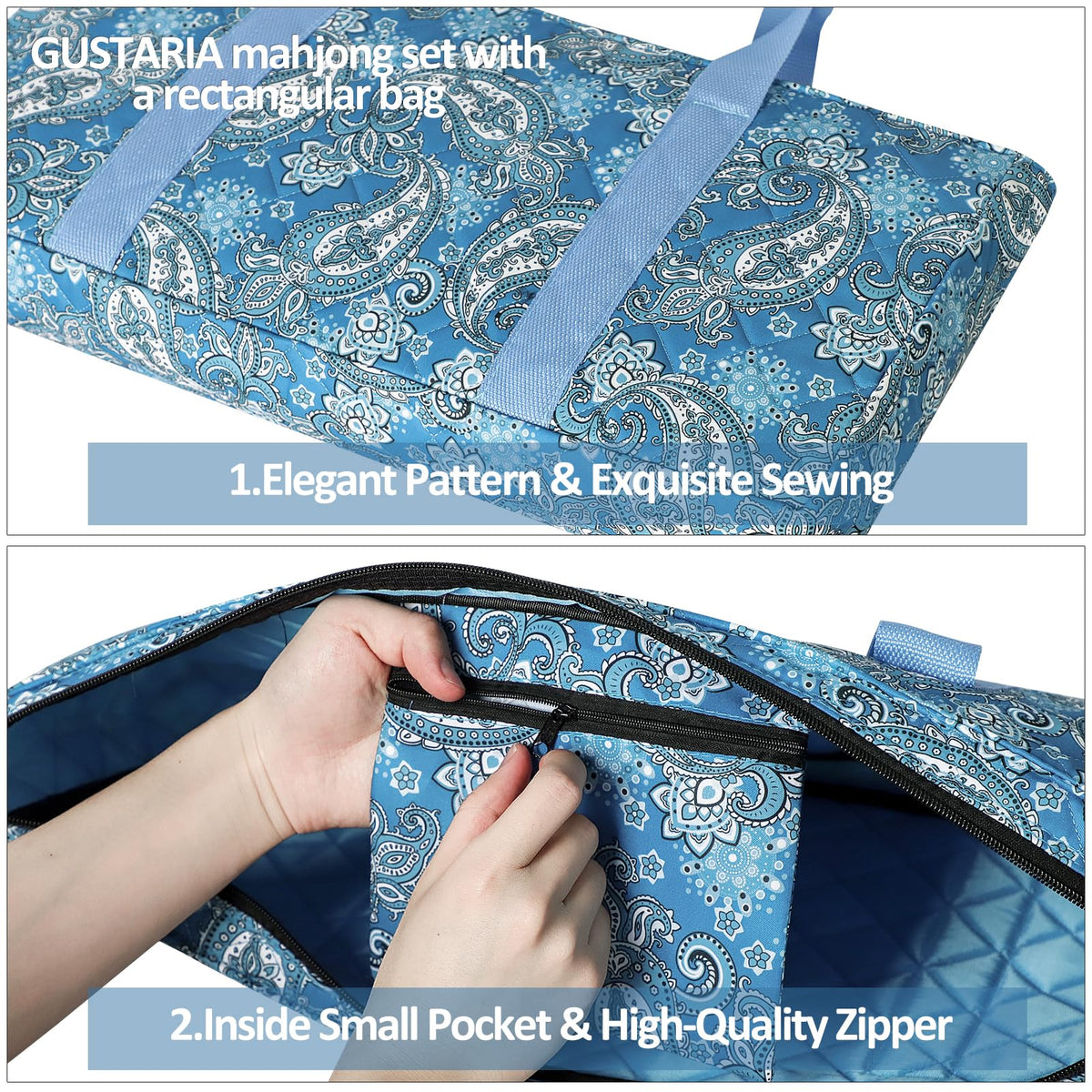 GUSTARIA bag features small zip pocket to organize wind indicators, dice, and chips.