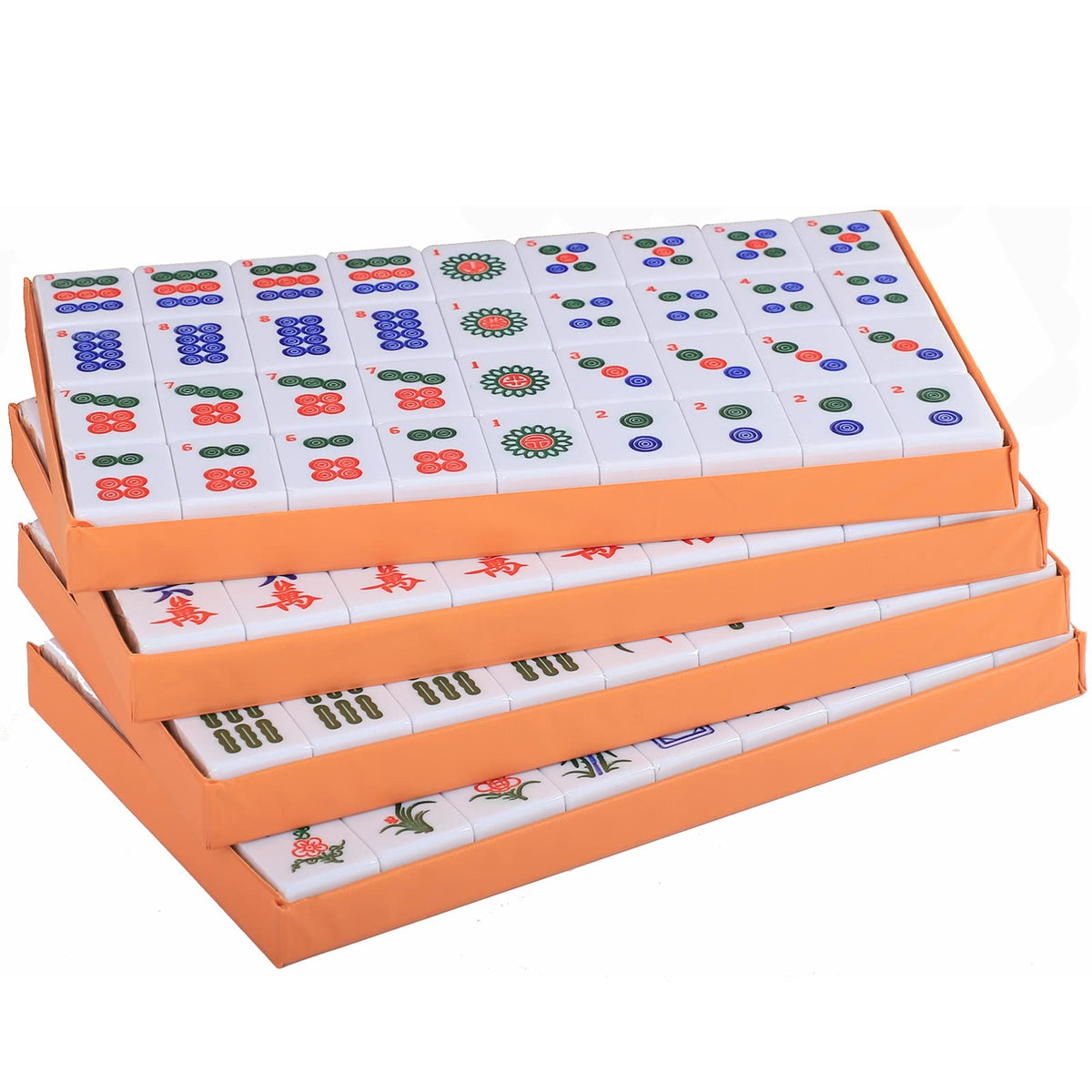 GUSTARIA mahjong set 144 tiles with green backs ready for classic play