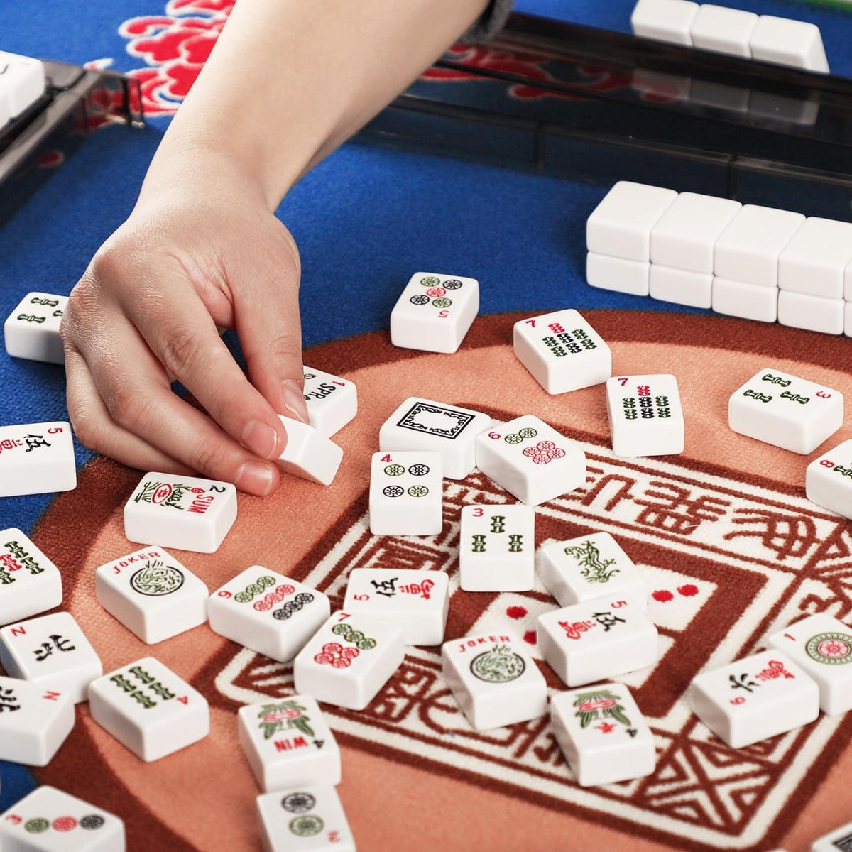 GUSTARIA mahjong tiles cracks surface highlighting durable melamine finish.