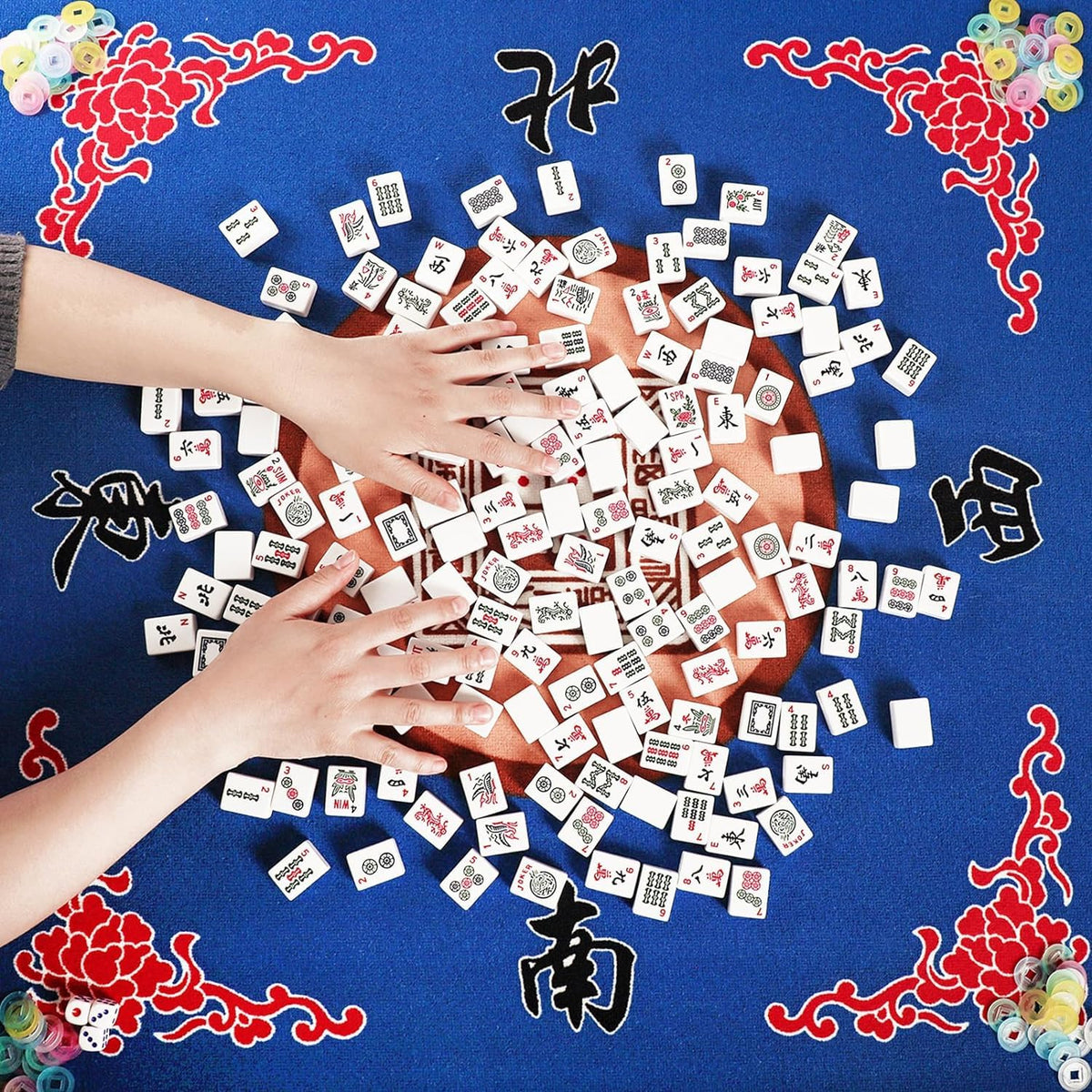 GUSTARIA mahjong tiles flowers and jokers for extra replacements.
