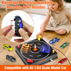 GUSUCIN magnet-under-1-64-car setup on drift pad enables smooth, controlled spins for your collection