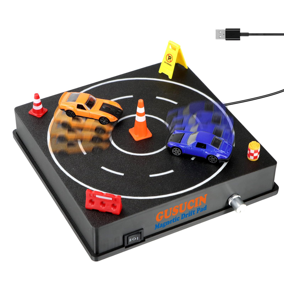 GUSUCIN magnetic drift pad on 1:64 track offers smooth car display