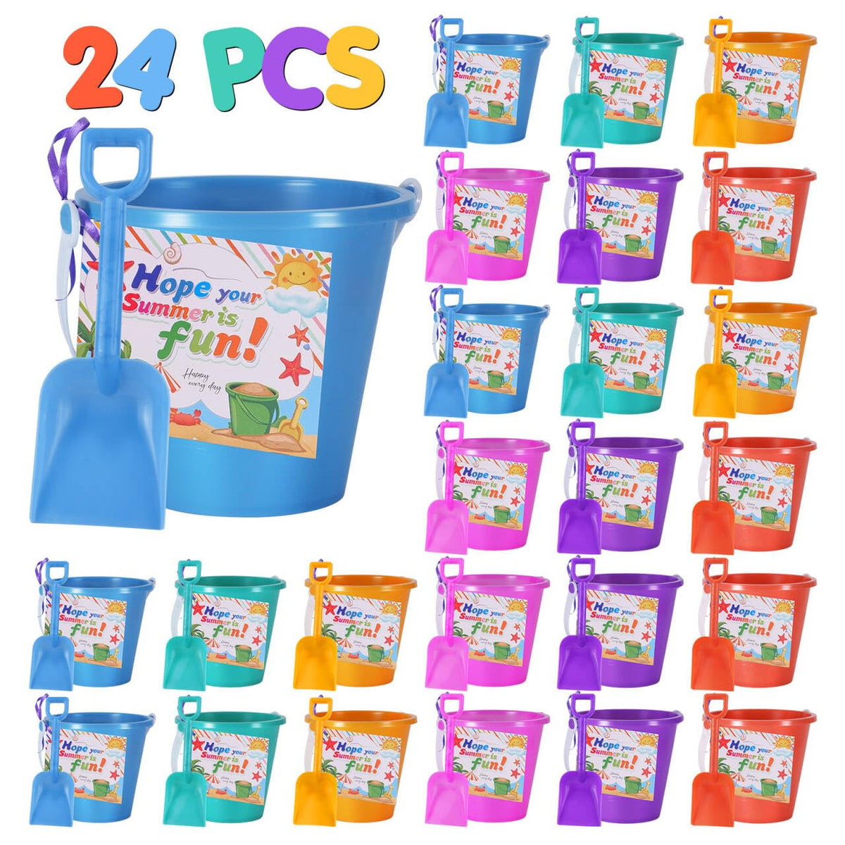 Gutdyfine 5-inch sand buckets and shovels collection for colorful beach play
