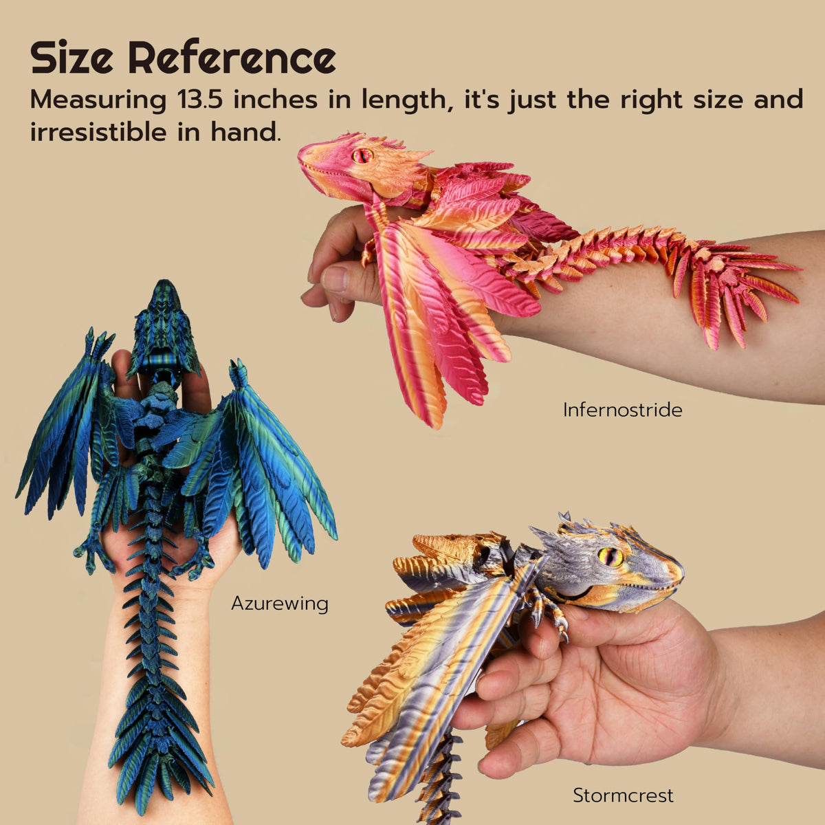 Guwewu Feathered Wyvern Azurewing desktop display showcases fantasy charm on a shelf