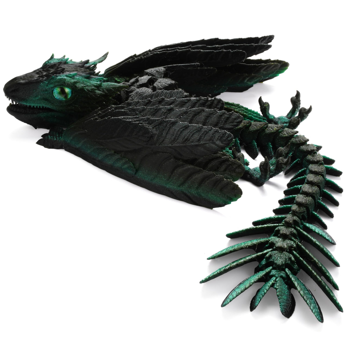 Guwewu Feathered Wyvern Dragon close-up reveals handcrafted details for premium desk decor.