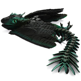 Guwewu Feathered Wyvern Dragon close-up reveals handcrafted details for premium desk decor.
