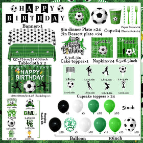 Guzbewu soccer decor swirls add dynamic accents to the party setup