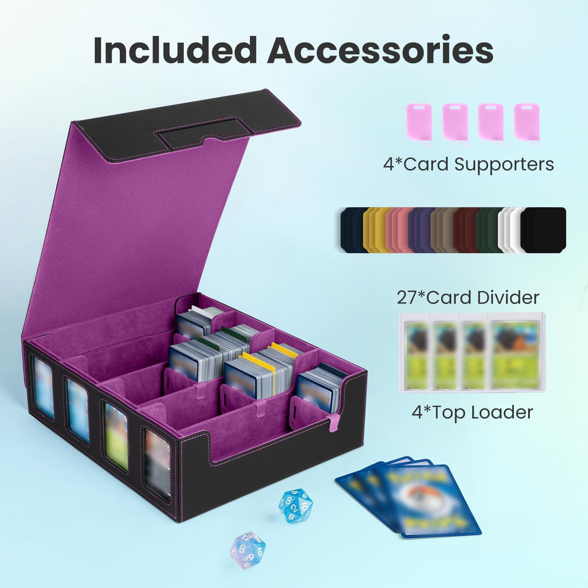 Gvirtcoz box displaying 24 partitions for card organization.