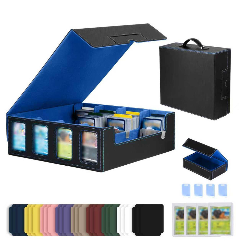 Gvirtcoz PU leather storage case with a display slot for quick card access.