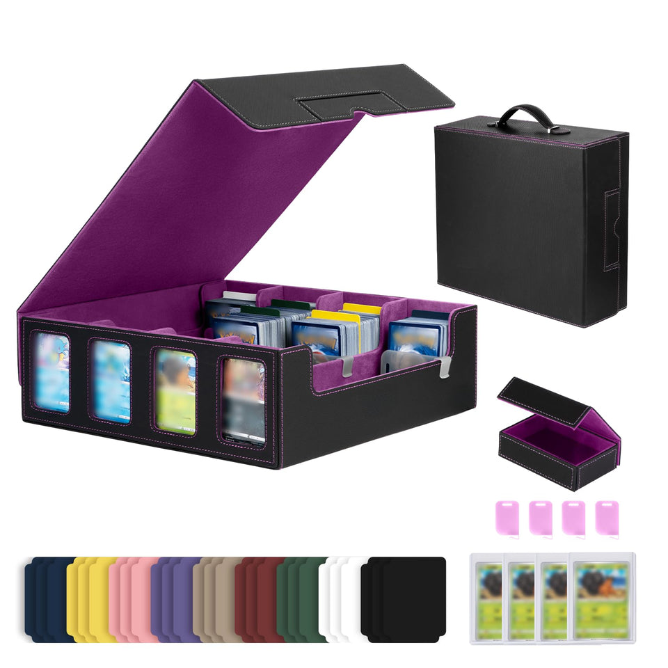 Gvirtcoz PU leather storage case shown with lid open and display slot visible.