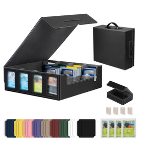 Gvirtcoz PU leather storage case in full display for organizing large card collections.