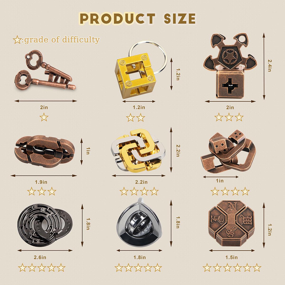 GVKES premium metal puzzles offer durable fidget play and concentration practice.