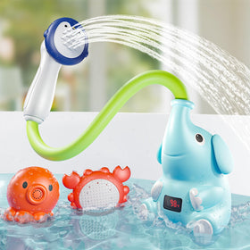 G-WACK baby bath toy elephant sprayer in tub for gentle play