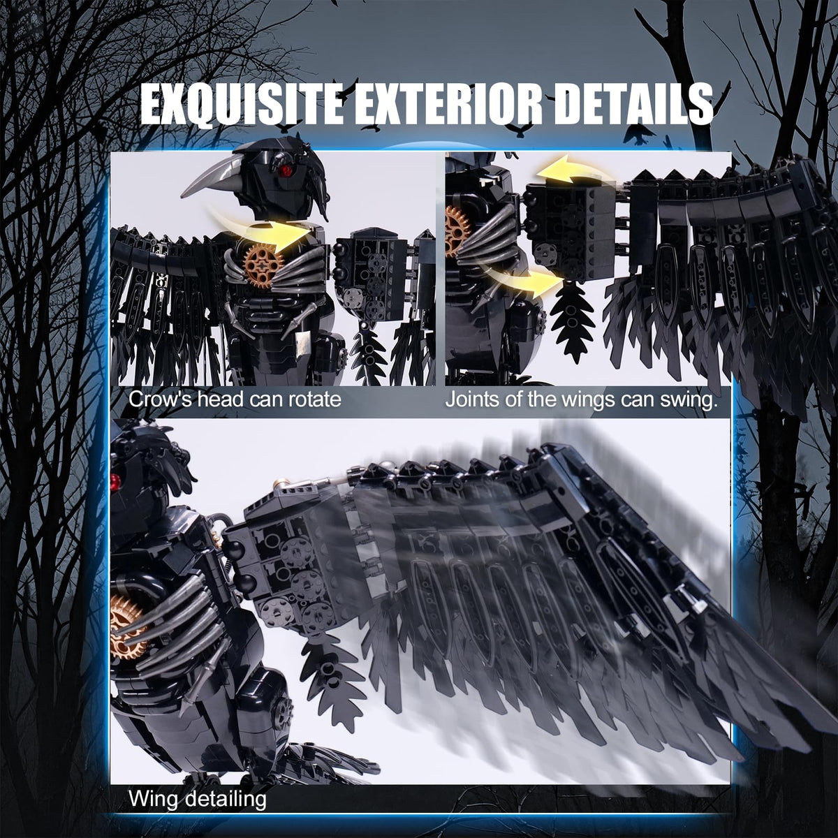 GXJTYYBS Ideas Magic Raven Building Set dimensions reveal impressive presence.