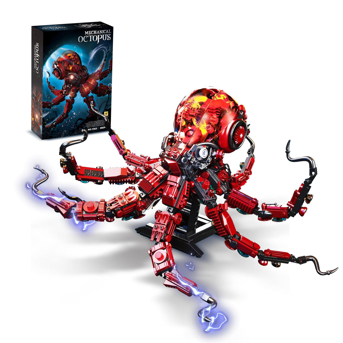 GXJTYYBS mechanical octopus assembly in progress demonstrates articulated joints for dynamic poses