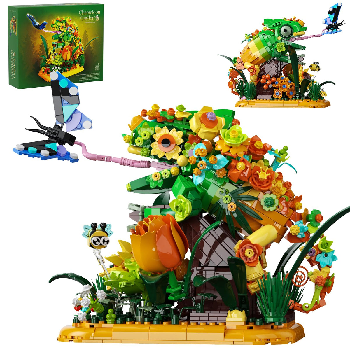 GXJTYYBS chameleon garden bonsai assembly enhances desk decor with lifelike detail