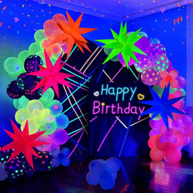 GYIPFIPA UV Neon 5-inch balloons ready for vibrant blacklight party decor