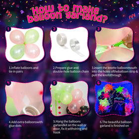 GYIPFIPA UV Neon Explosion Star 18-inch balloons create dramatic photo backdrops