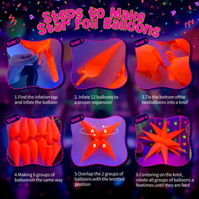 GYIPFIPA UV Neon Latex 12-inch glow balloons add texture to centerpieces