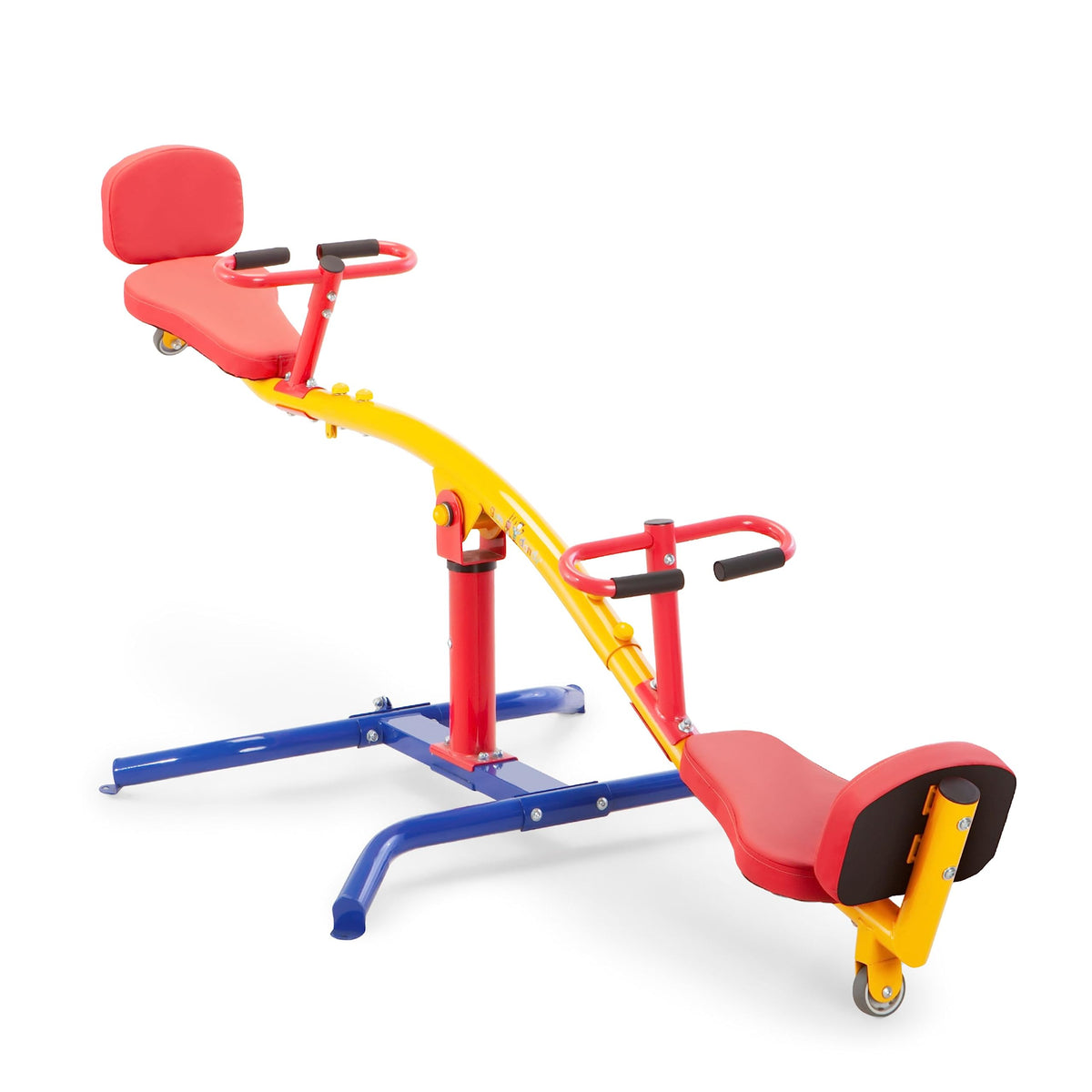 Gym Dandy Spinning Teeter Totter in backyard showing 360° rotation for family play