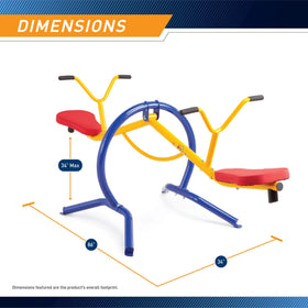 Gym Dandy TT-210 backyard teeter-totter in use for outdoor fun