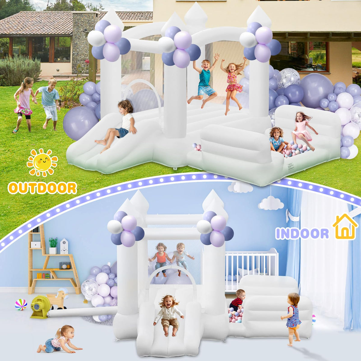 GYMMALL bounce house slide feature for exciting outdoor or indoor action