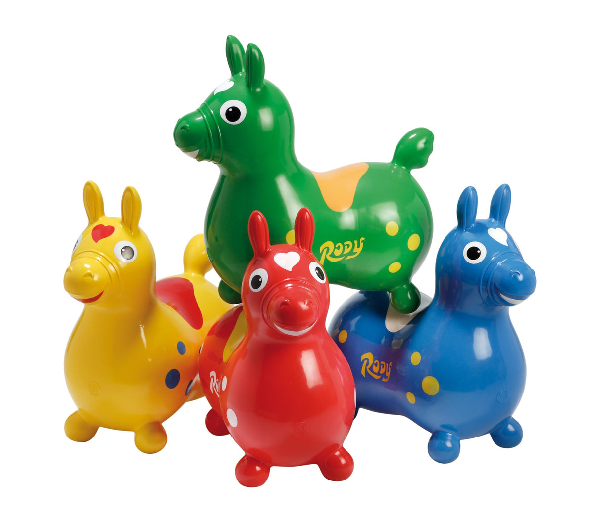 Gymnic Rody Bounce Horse Blue child bouncing demonstrates engagement and core strength in a safe seat