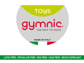 Gymnic Rody teal durable vinyl material resists wear for long-lasting fun.