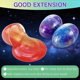 Gytera Easter slime eggs stretchy, non-sticky texture.