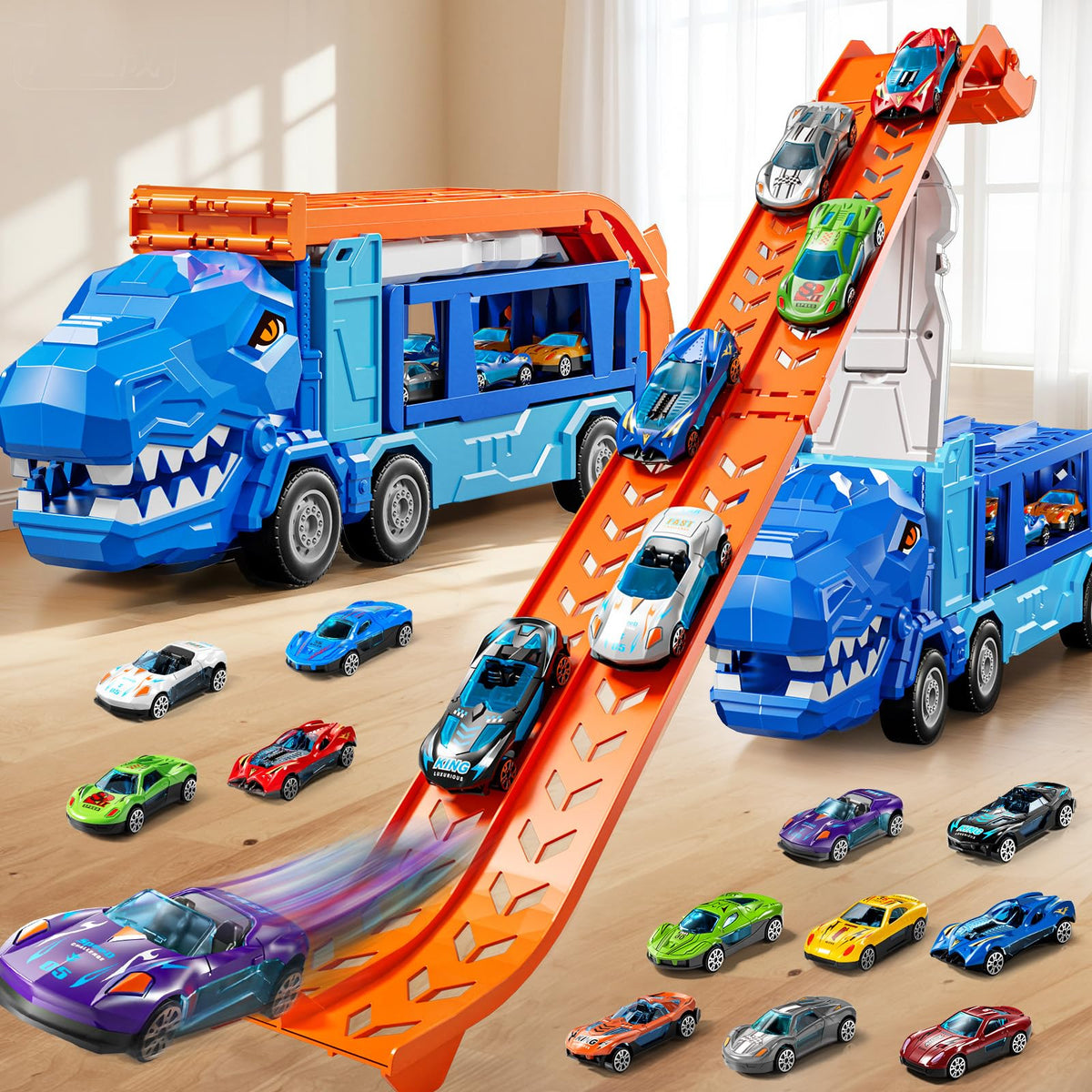 GYYCKTD race track truck toy folding ramps enable easy track changes