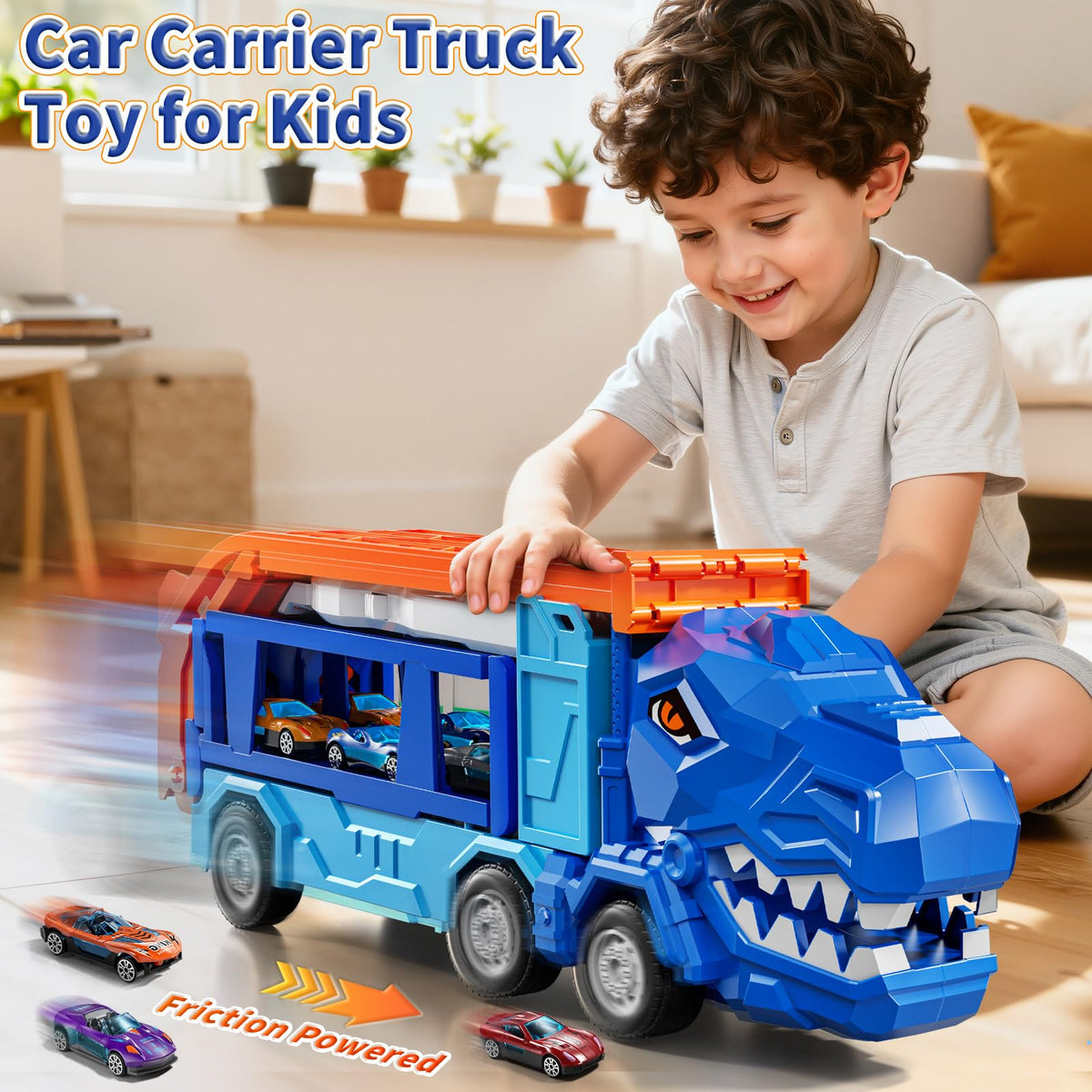 GYYCKTD race track truck toy portable garage doubles as a carrier