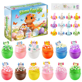 GZJQW 12-pack slime kit axolotl eggs on display for bright unboxing fun