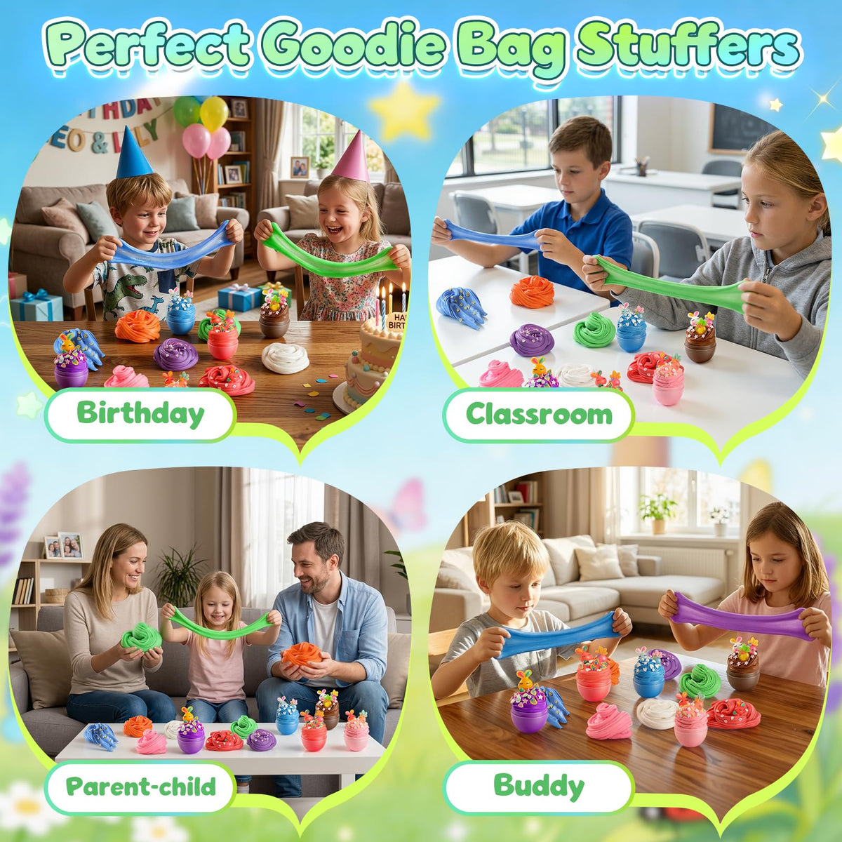 GZJQW Easter box displays bright colors and keeps slime tidy