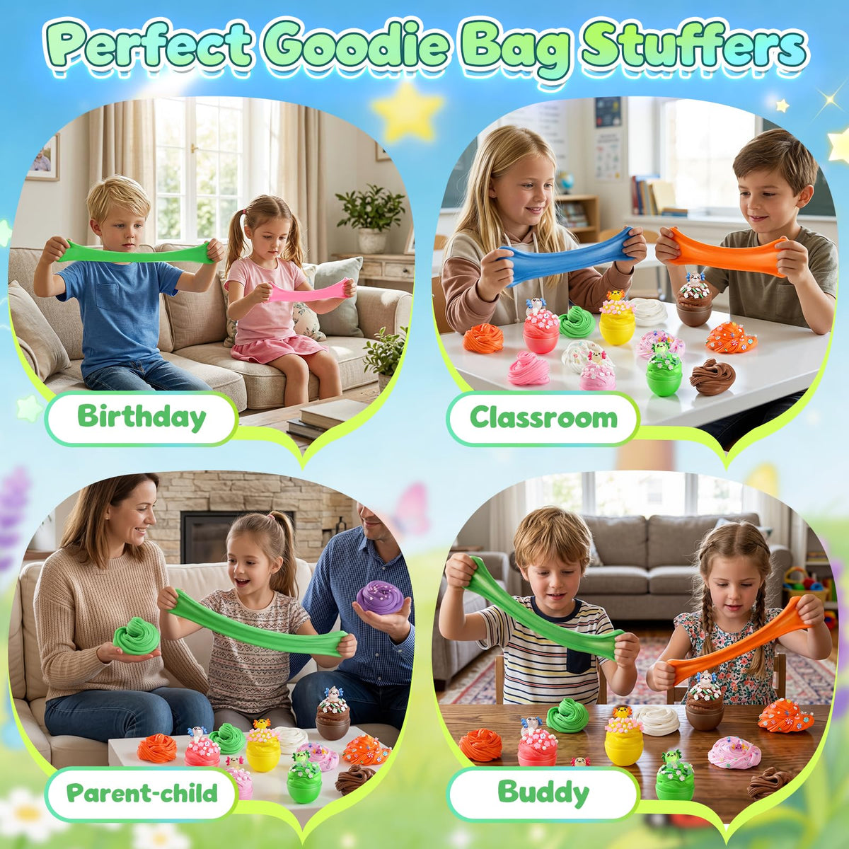 GZJQW Easter party favor collection scene suggests easy gifting and classroom fun