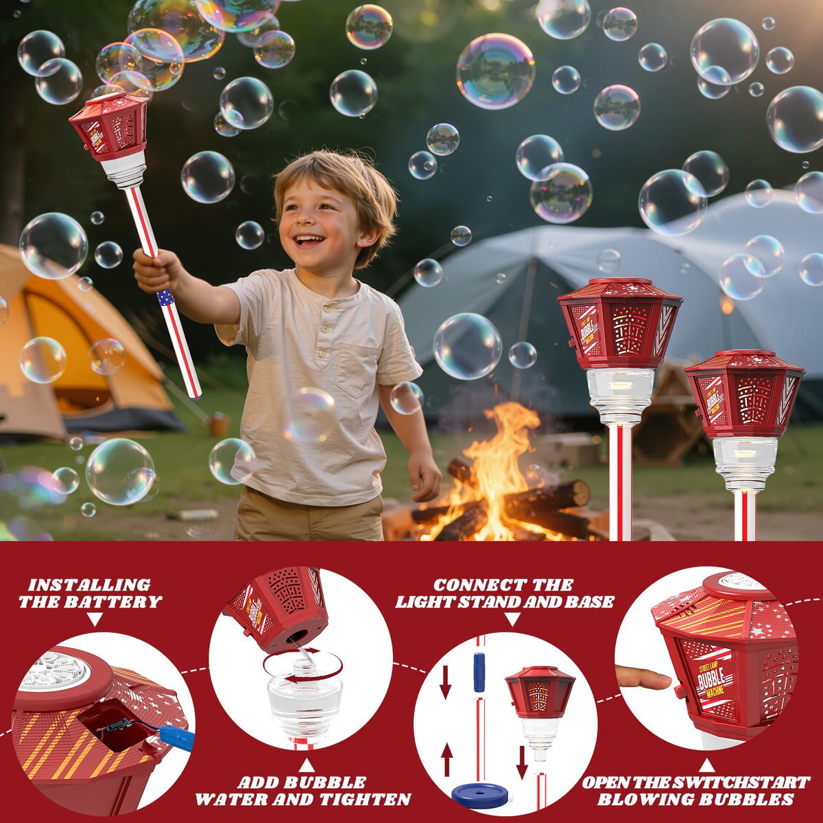 Gzsbaby bubble water 10 bottles for quick setup and fun