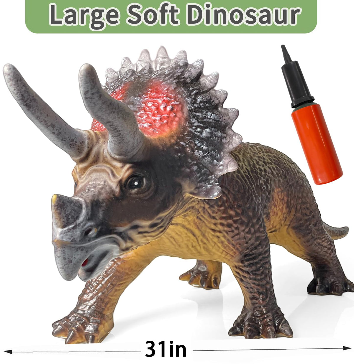 Gzsbaby Dinosaurs King Giant Triceratops deflated storage for compact packing