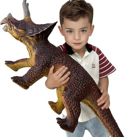 Gzsbaby Dinosaurs King Giant Triceratops side profile highlighting durable inflatable body