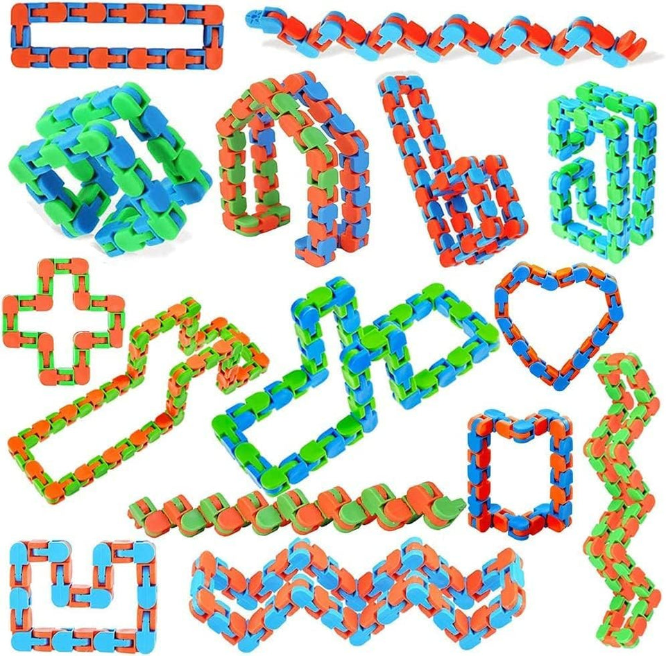 GZZDQGWN Wacky Tracks 24-links assembly for creative shapes and dexterity.