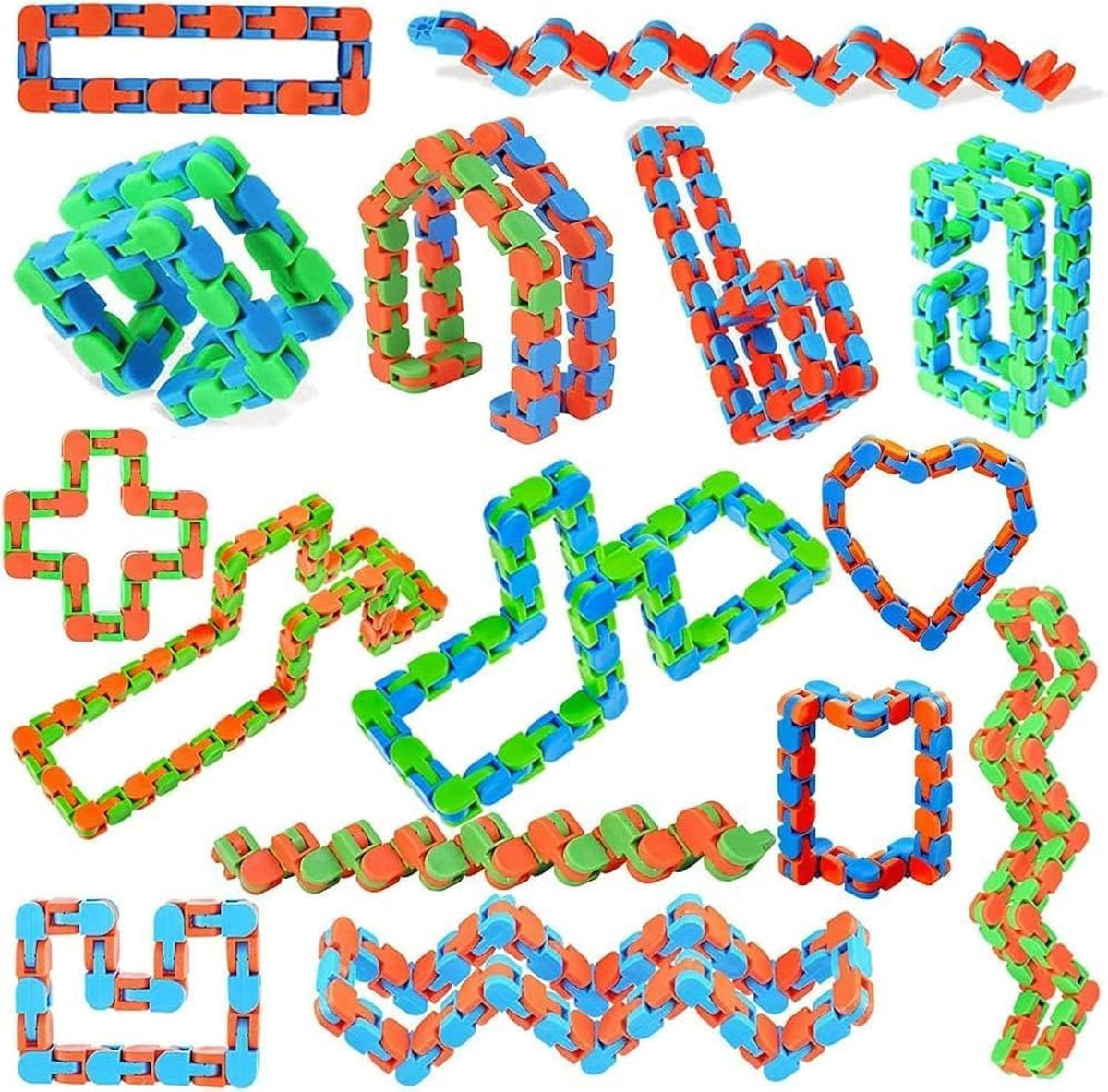 GZZDQGWN wacky tracks 96pcs: colorful interlocking links for tactile fun and focus.