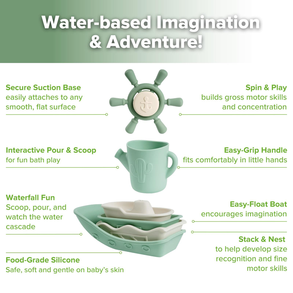 Haakaa bath rinse cup shown for easy, hygienic cleanup after splashes.
