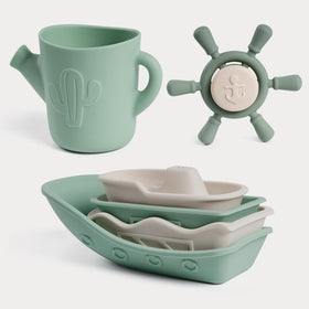 Haakaa nautical stackable boats in tub promote imaginative play and water exploration.