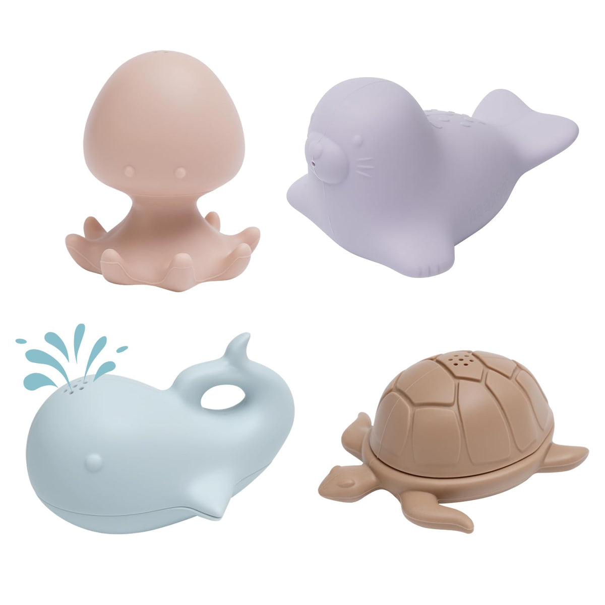 haakaa Ocean Squirter octopus bath toy promotes safe squeeze play for toddlers.