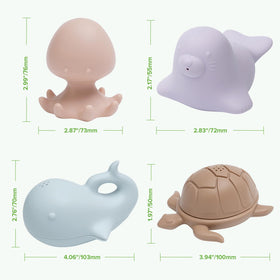 haakaa Ocean Squirter seal bath toy side view, safe tub play.