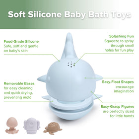 haakaa Ocean Squirter seal bath toy offers soft edges for gentle fun.