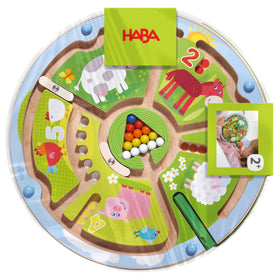 HABA Busy Board supports toddler learning with color, counting, and motor practice