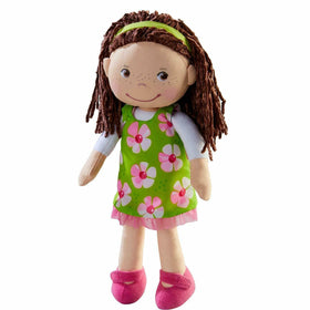 HABA Coco 12in soft doll with embroidered face, ideal for cuddling and storytelling.