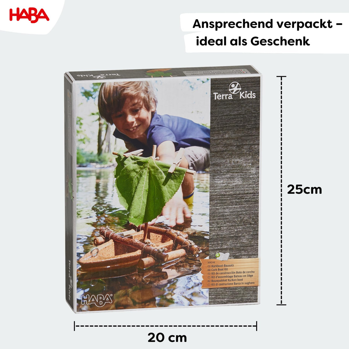 HABA DIY Cork Boat guidebook open to spark future engineers.