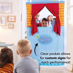HABA Doorway Puppet Theater helps kids perform engaging puppet shows.