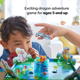 HABA Dragon's Breath dice and gems sparkle during play for counting practice