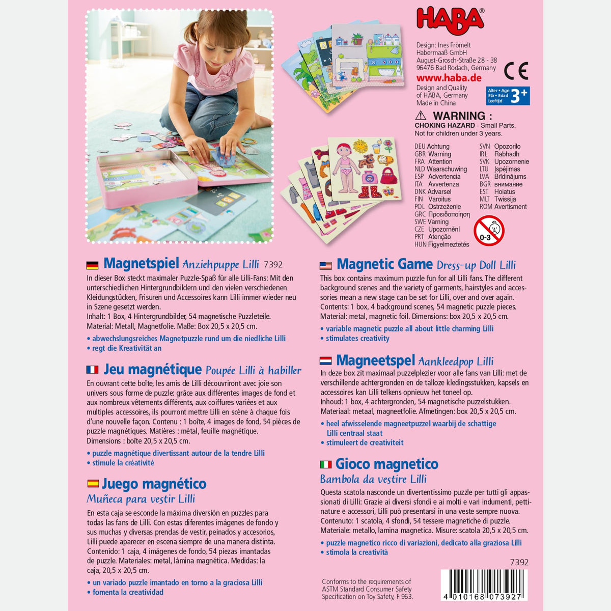 HABA Dress-Up Doll Magnetic Game Box promotes independent play and creative problem solving